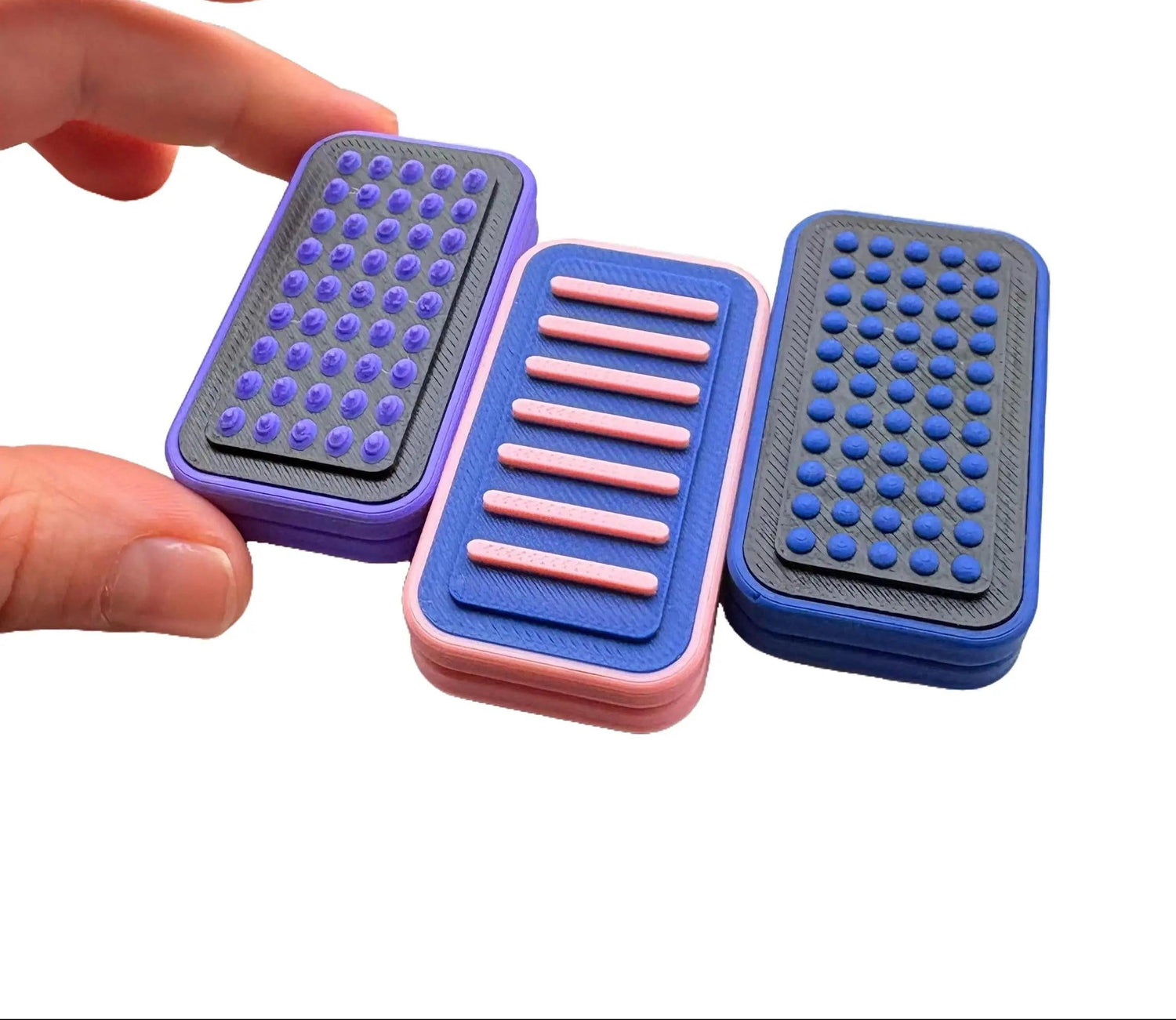 KLYX Fidget Slider Customizable Duotone Collection, Texture, Focus Tool & Sensory Aid for Grounding and Tactile Feedback, Stress Relief, Satisfying Click